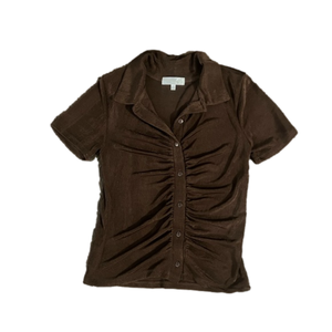 Brown Button Down Top